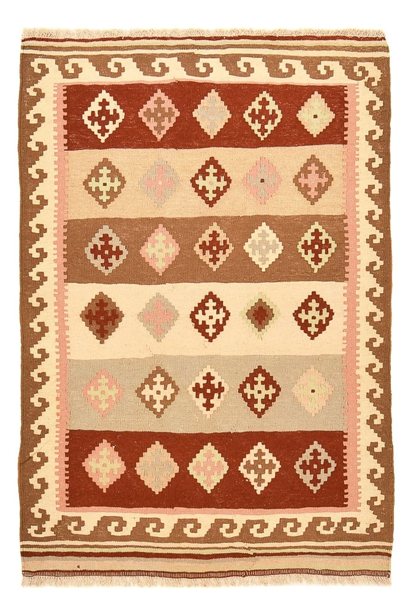 Kelim Fars Teppich 100x147cm - mehrfarbig