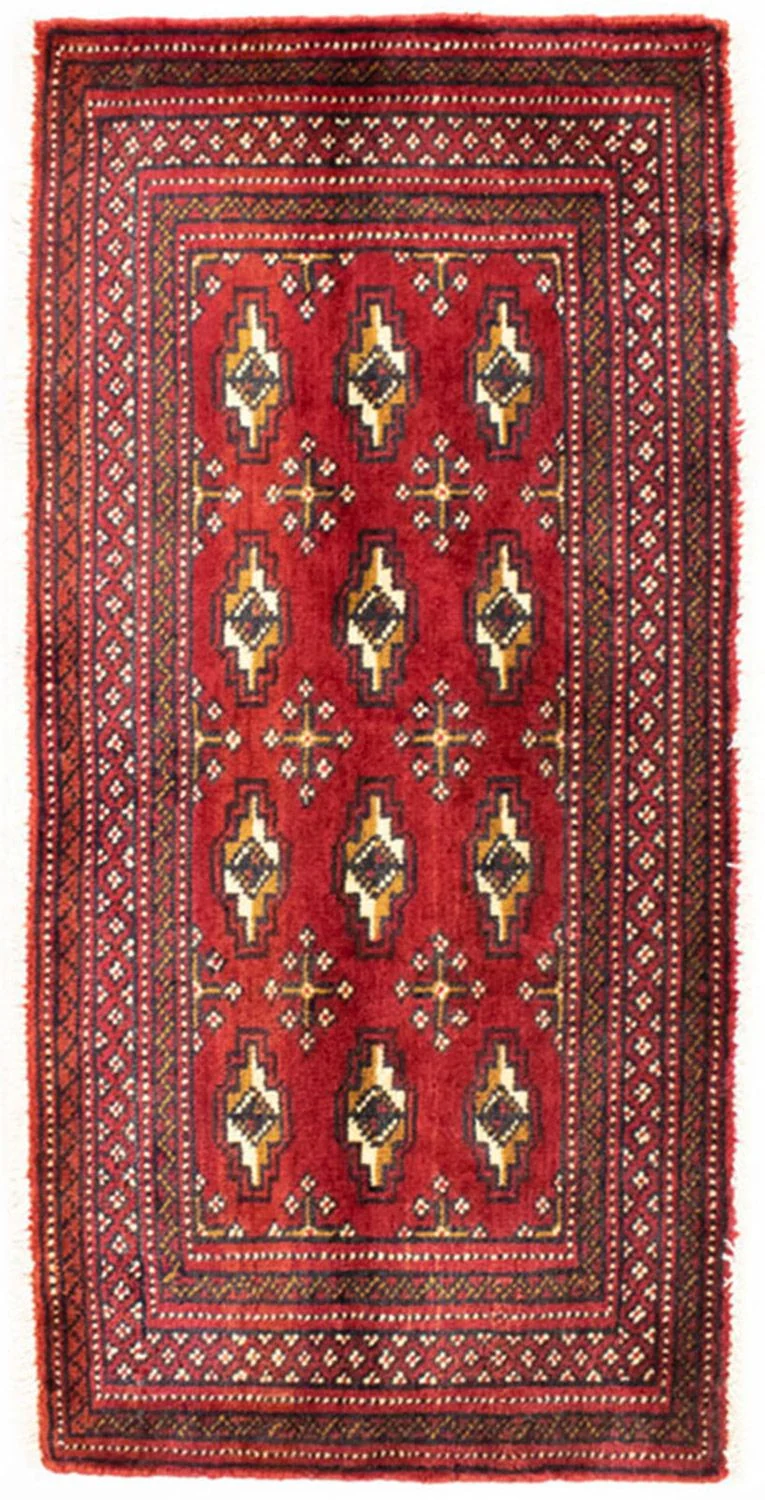 Turkaman Teppich 50x100cm - Orientteppich - rot