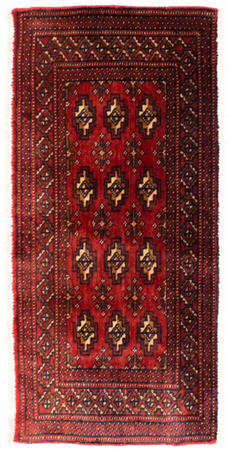 Turkaman Teppich 50x100cm - Orientteppich - rot