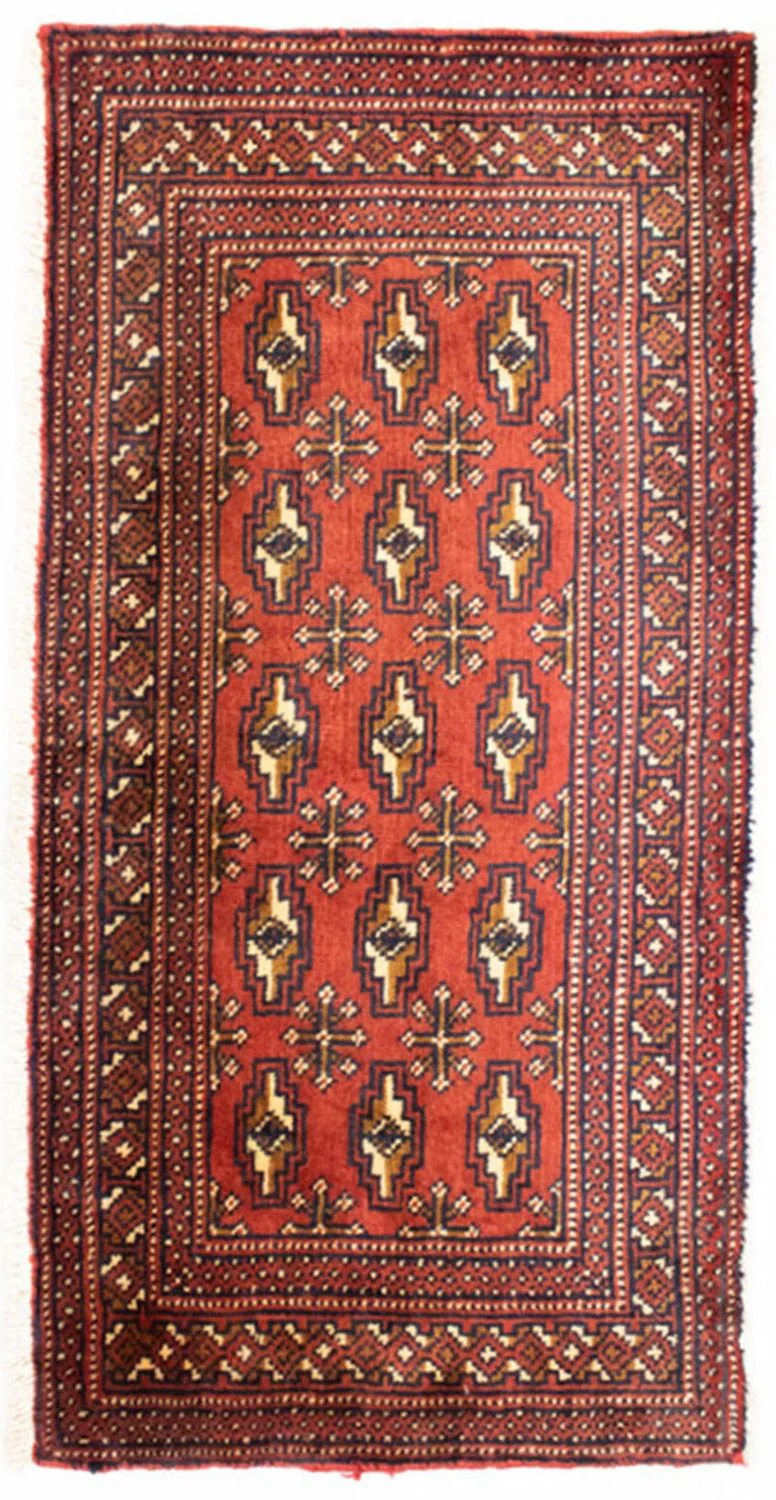 Turkaman Teppich 50x100cm - Orientteppich - rot