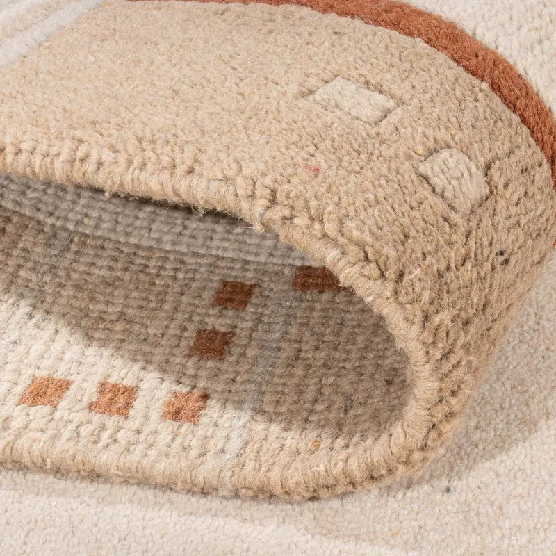 Nepal Teppich 80x150cm - Wollteppich - beige