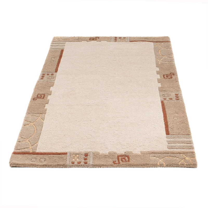 Nepal Teppich 80x150cm - Wollteppich - beige