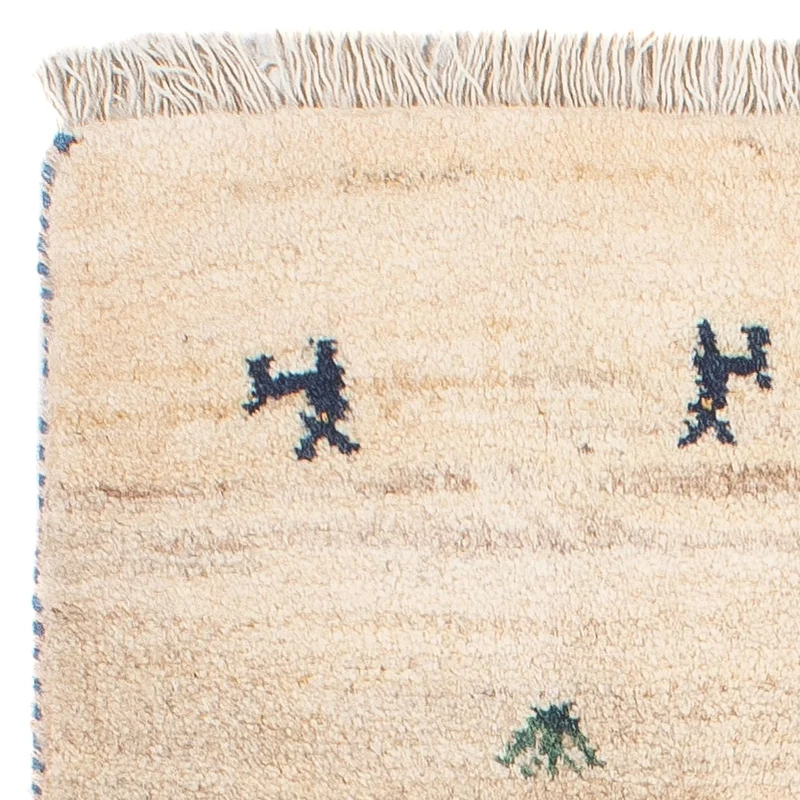 Gabbeh Persisch Teppich 40x60cm - Perserteppich Wollteppich - beige