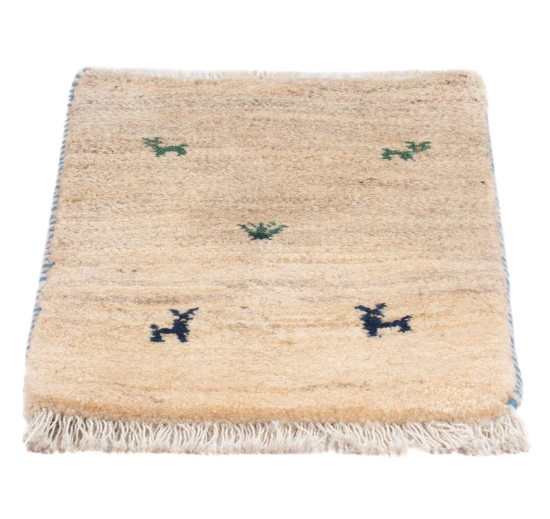Gabbeh Persisch Teppich 40x60cm - Perserteppich Wollteppich - beige