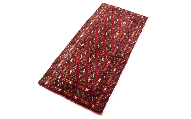 Turkaman Teppich 50 x 100 cm - rot