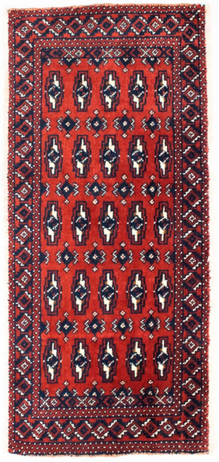 Turkaman Teppich 50x100cm - Orientteppich - rot