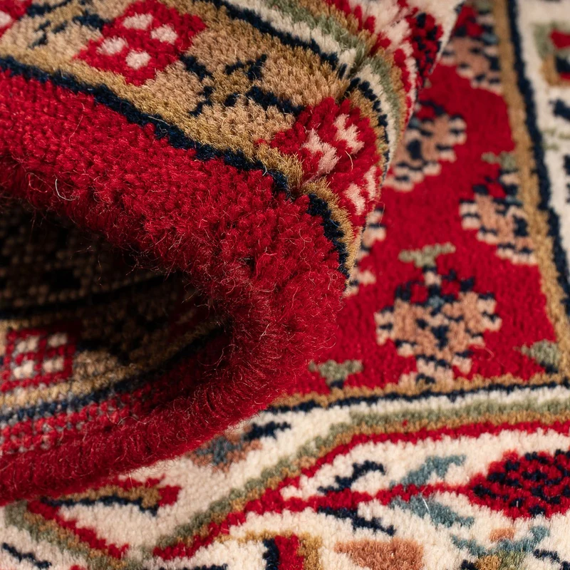 Indo Mir Teppich 60x90cm - Orientteppich - dunkelrot
