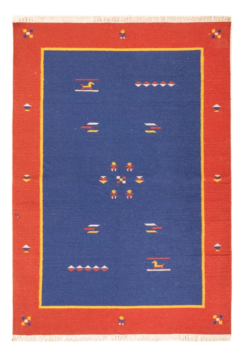 Kelim Modern Teppich 140x200cm - mehrfarbig