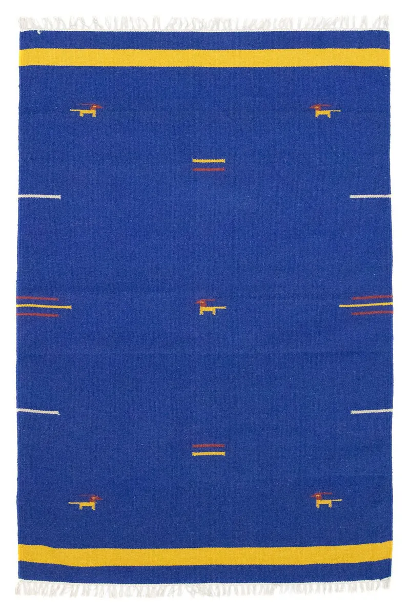 Kelim Modern Teppich 120x180cm - blau
