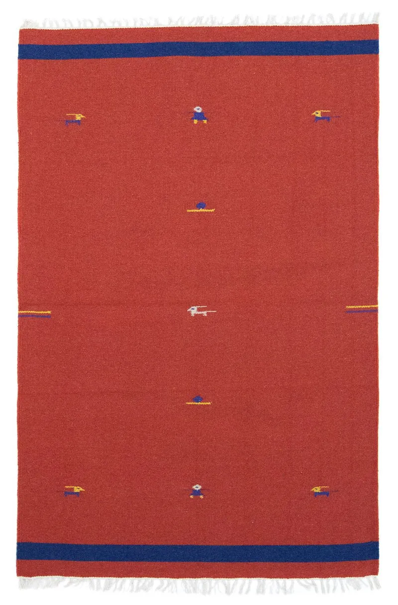 Kelim Modern Teppich 120x180cm - rot