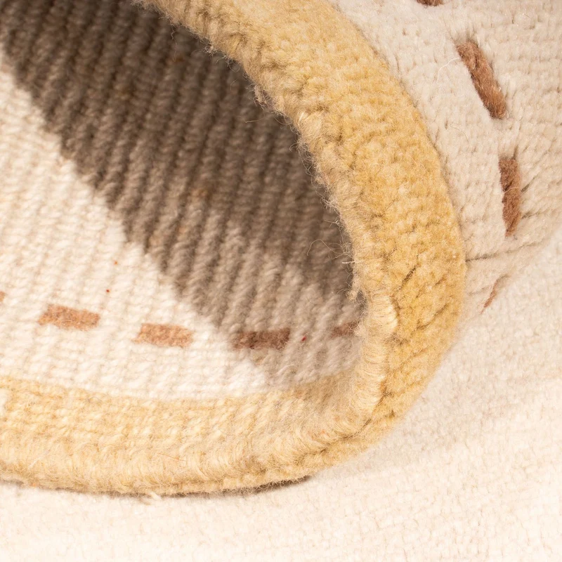 Nepal Teppich 70x140cm - Wollteppich - beige
