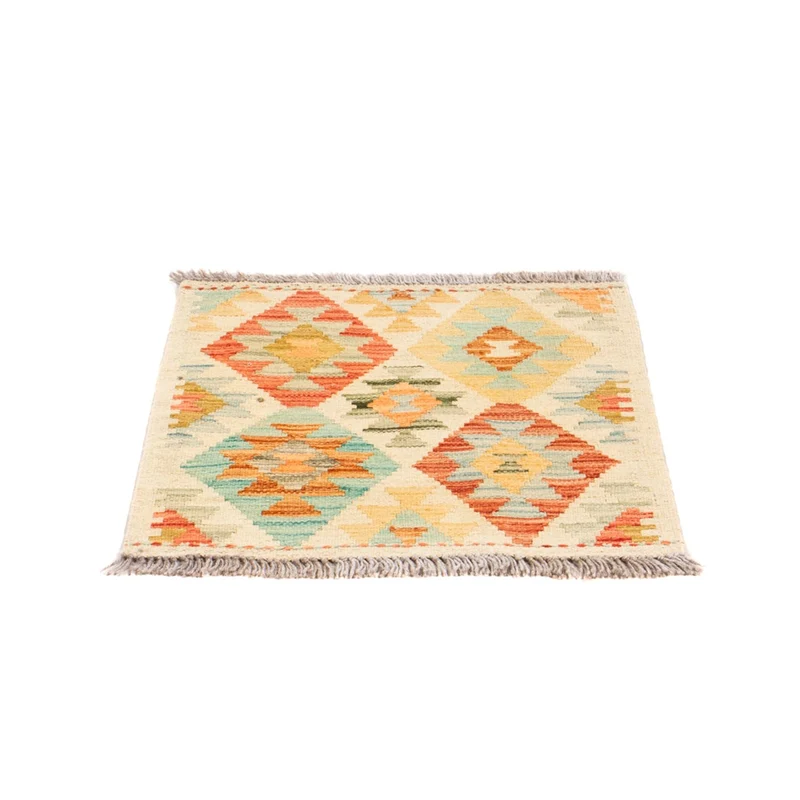 Kelim Teppich - Splash quadratisch - 50 x 52 cm - mehrfarbig
