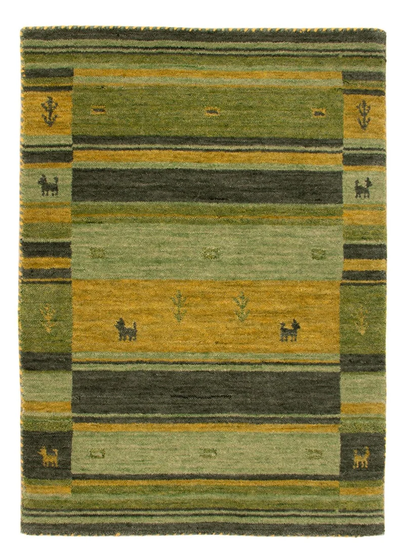 Gabbeh Teppich Softy 60x90cm - Wollteppich - grün