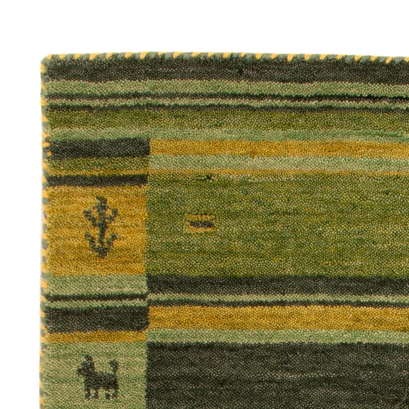 Gabbeh Teppich Softy 60x90cm - Wollteppich - grün