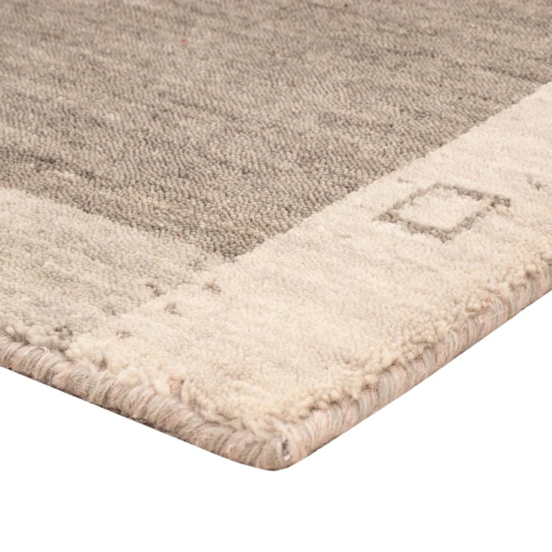 Gabbeh Teppich Softy 60x90cm - Wollteppich - grau
