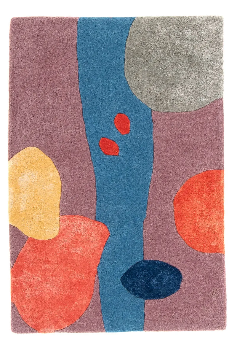 Designer Teppich - 60 x 90 cm - mehrfarbig