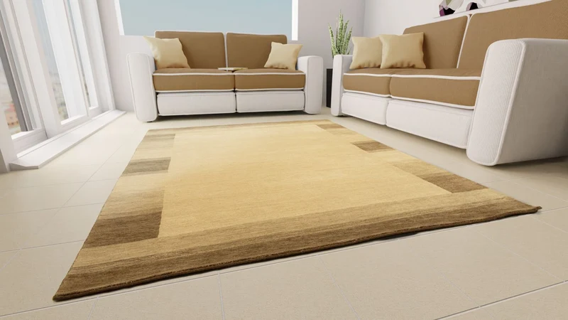 Gabbeh Teppich Indus 90x160cm - Wollteppich - beige