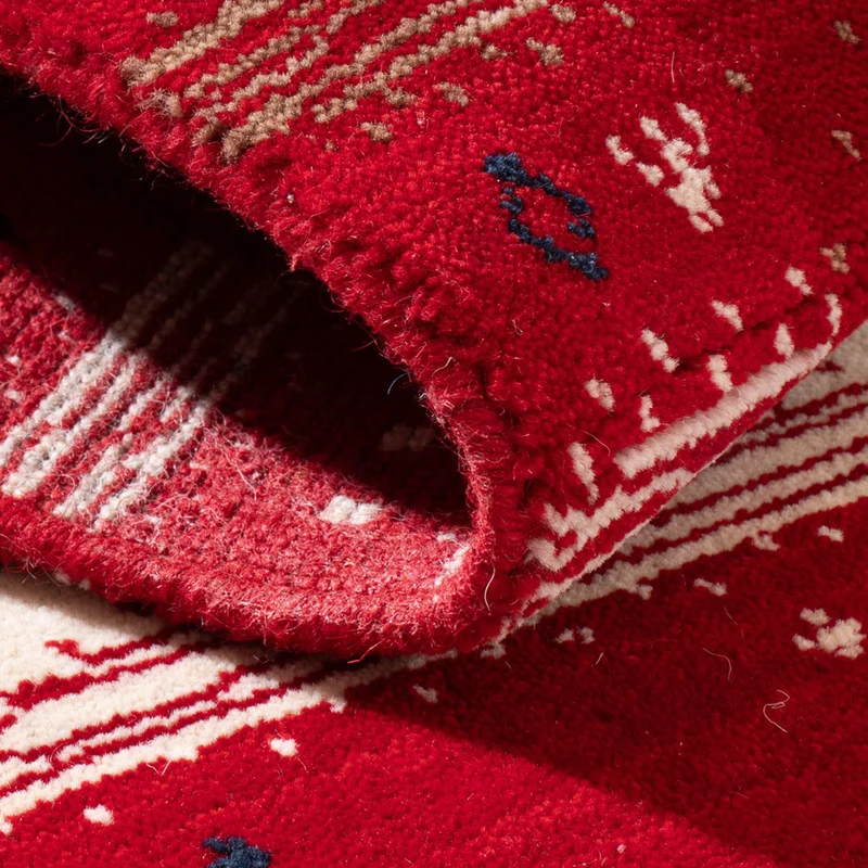 Loribaft Loom Teppich 60x90cm - Wollteppich - rot
