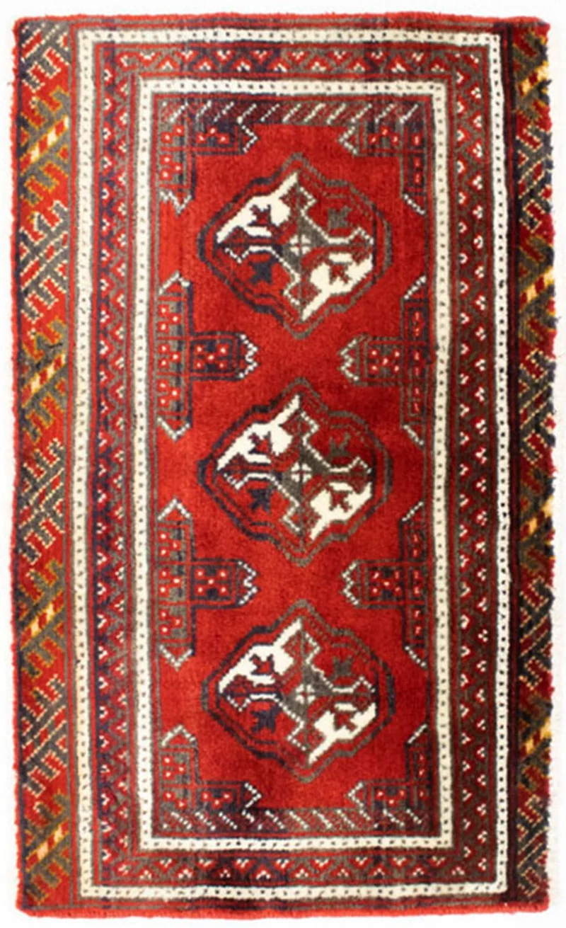 Turkaman Teppich 50x100cm - Orientteppich - rot