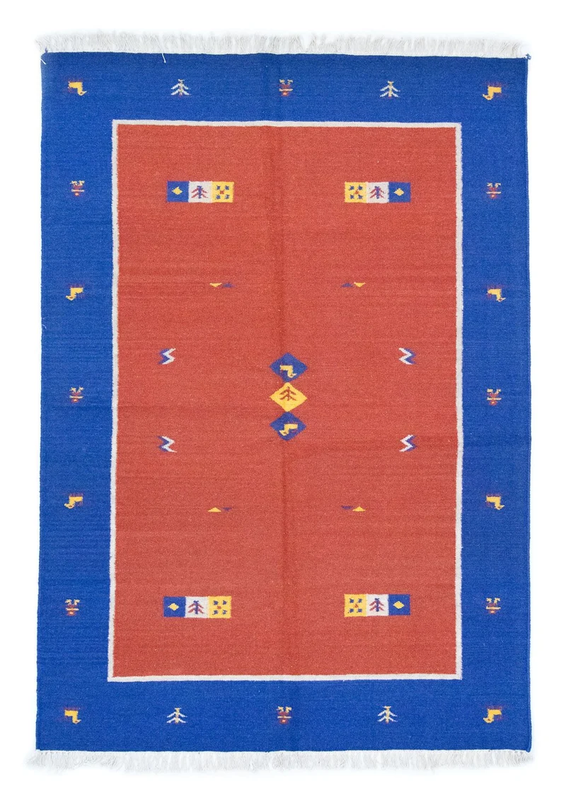 Kelim Modern Teppich 140x200cm - rot