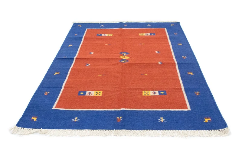 Kelim Modern Teppich 140x200cm - rot