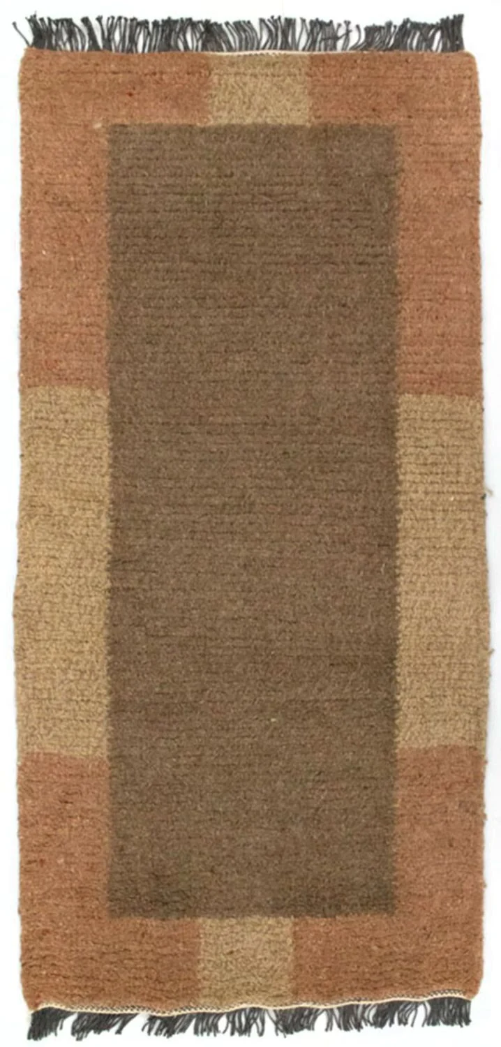 Nepal Teppich 70x140cm - Wollteppich - braun