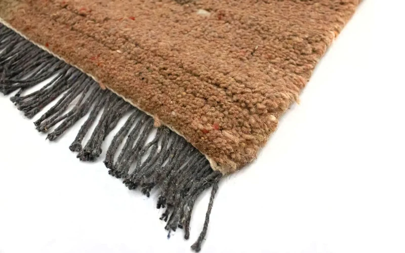 Nepal Teppich 70x140cm - Wollteppich - braun