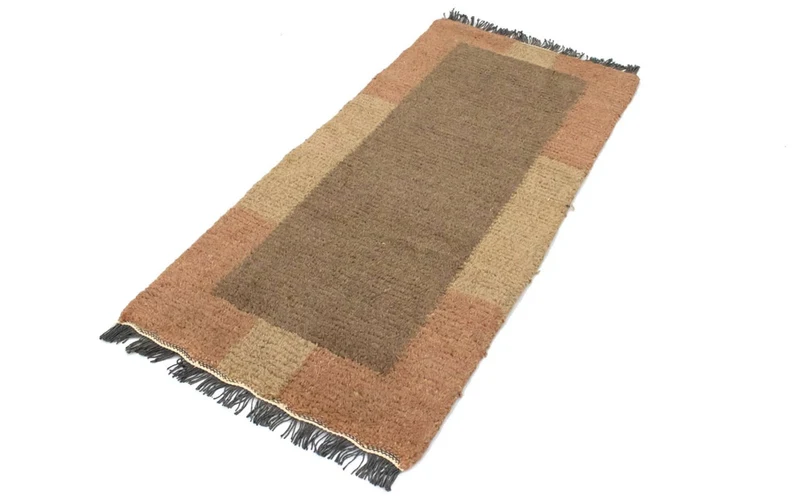 Nepal Teppich 70x140cm - Wollteppich - braun