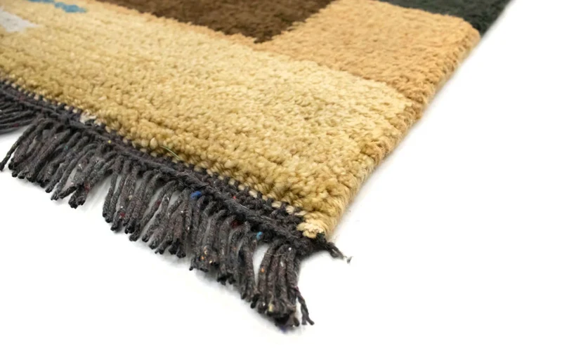 Nepal Teppich 70x140cm - Wollteppich - braun