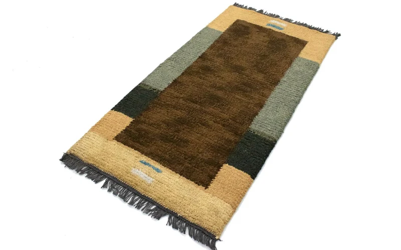 Nepal Teppich 70x140cm - Wollteppich - braun