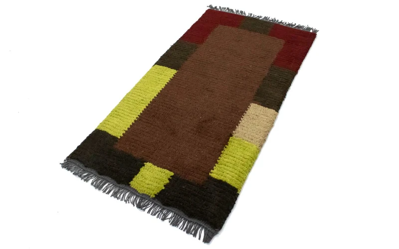 Nepal Teppich 70x140cm - Wollteppich - braun