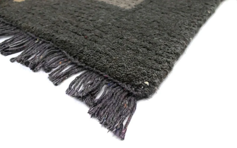 Nepal Teppich 70 x 140 cm - grau