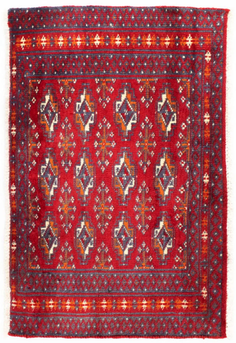 Turkaman Teppich 50x100cm - Orientteppich - rot