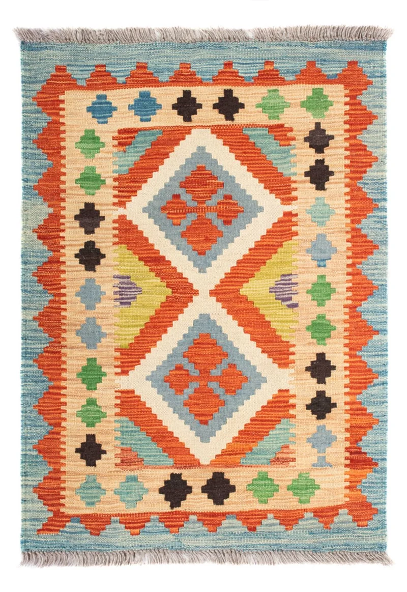 Kelim Maimene Teppich 63x89cm - mehrfarbig