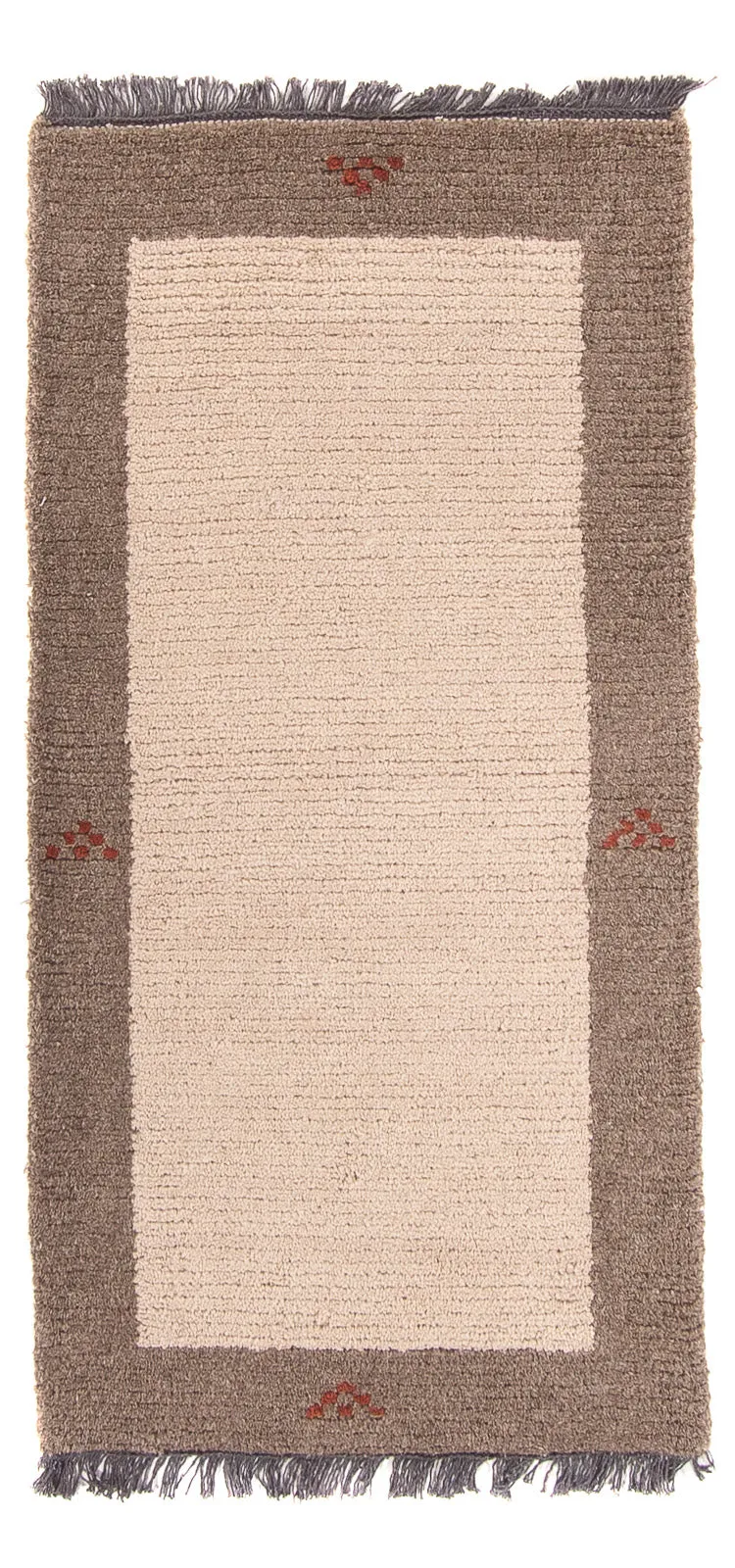Nepal Teppich 70x140cm - Wollteppich - beige