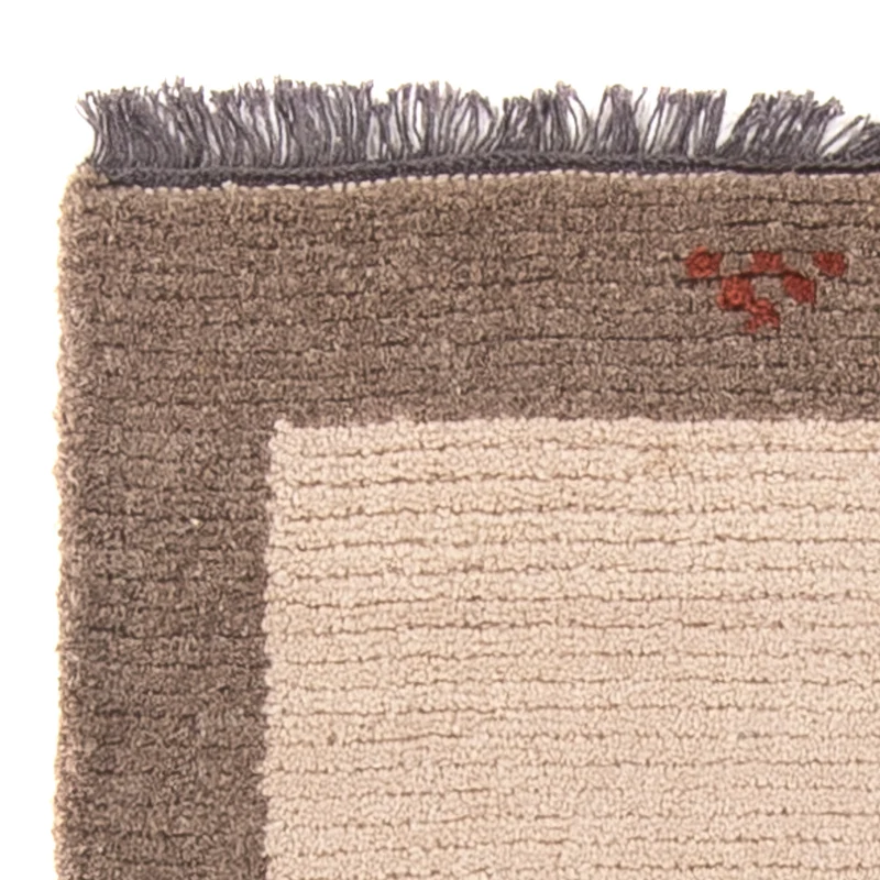 Nepal Teppich 70x140cm - Wollteppich - beige