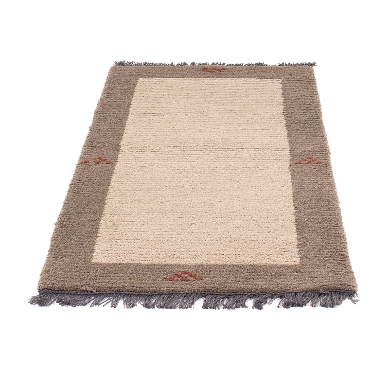 Nepal Teppich 70x140cm - Wollteppich - beige