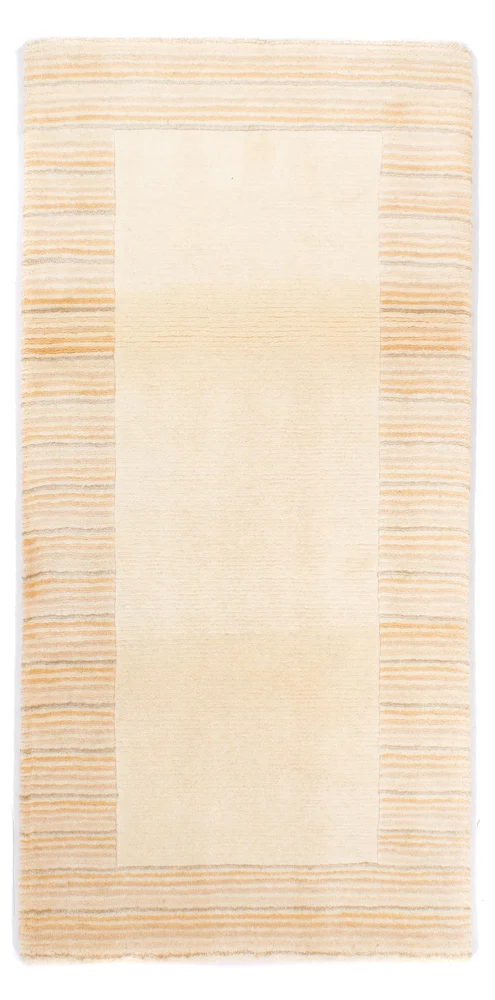 Nepal Teppich 72x147cm - Wollteppich - beige