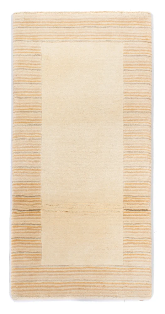 Nepal Teppich 72x147cm - Wollteppich - beige