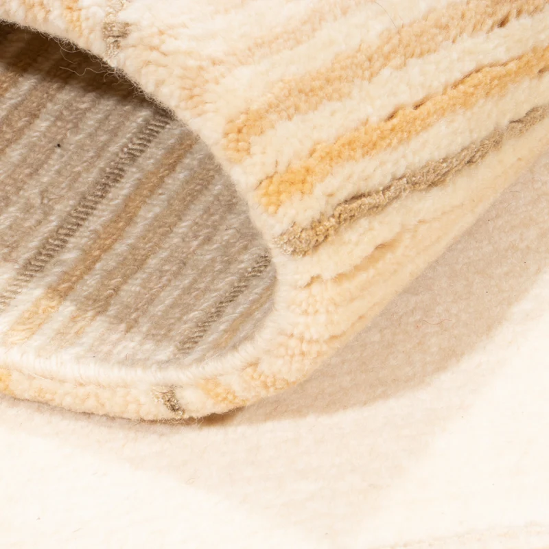 Nepal Teppich 72x147cm - Wollteppich - beige