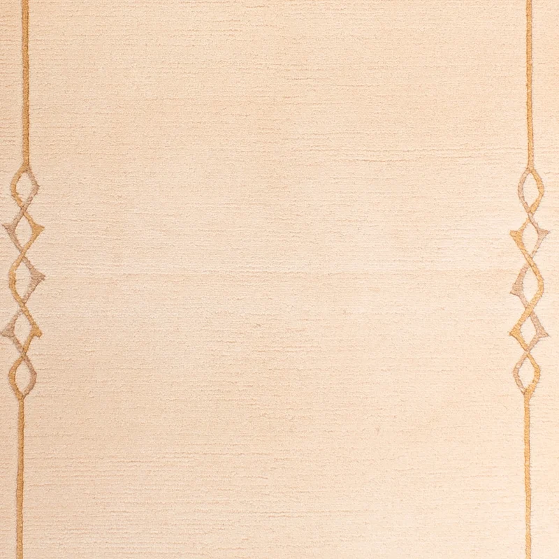 Nepal Teppich 72x141cm - Wollteppich - beige