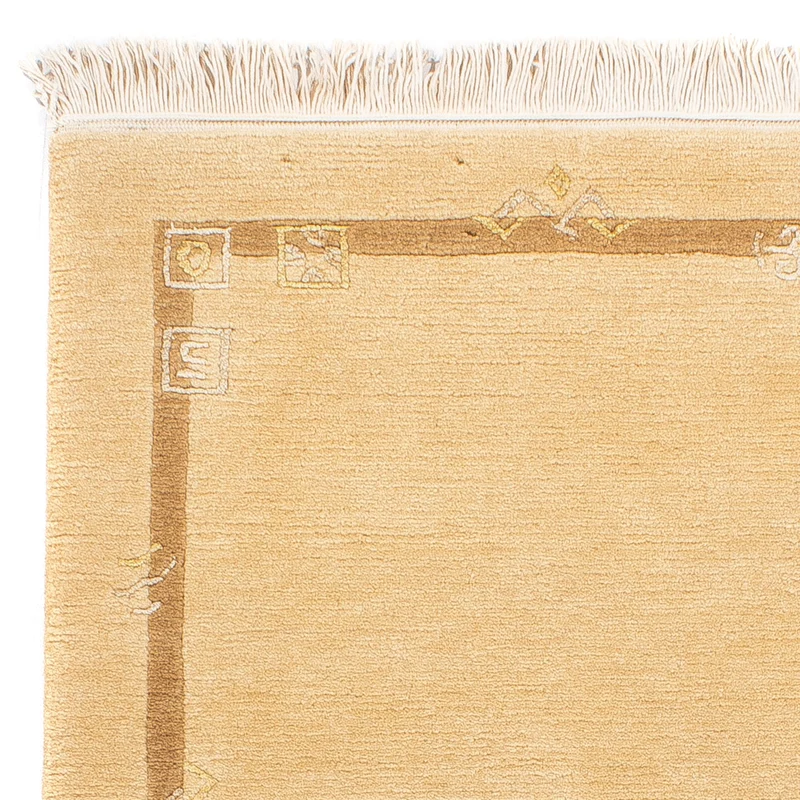 Nepal Teppich 72x141cm - Wollteppich - beige