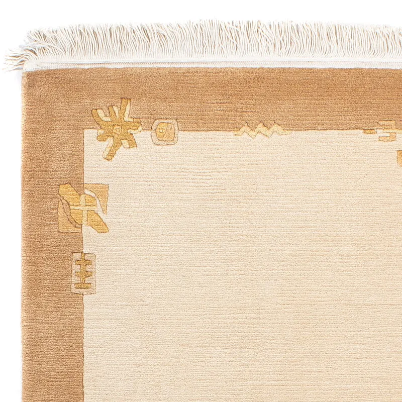 Nepal Teppich 72x141cm - Wollteppich - beige