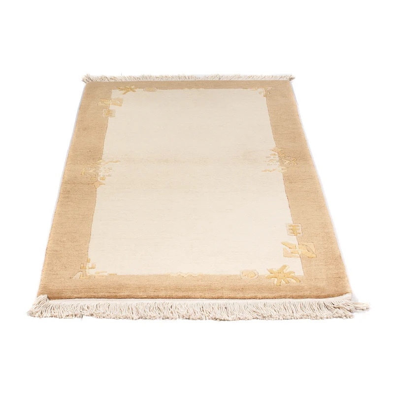 Nepal Teppich 72x141cm - Wollteppich - beige