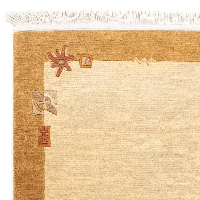 Nepal Teppich 72x141cm - Wollteppich - beige