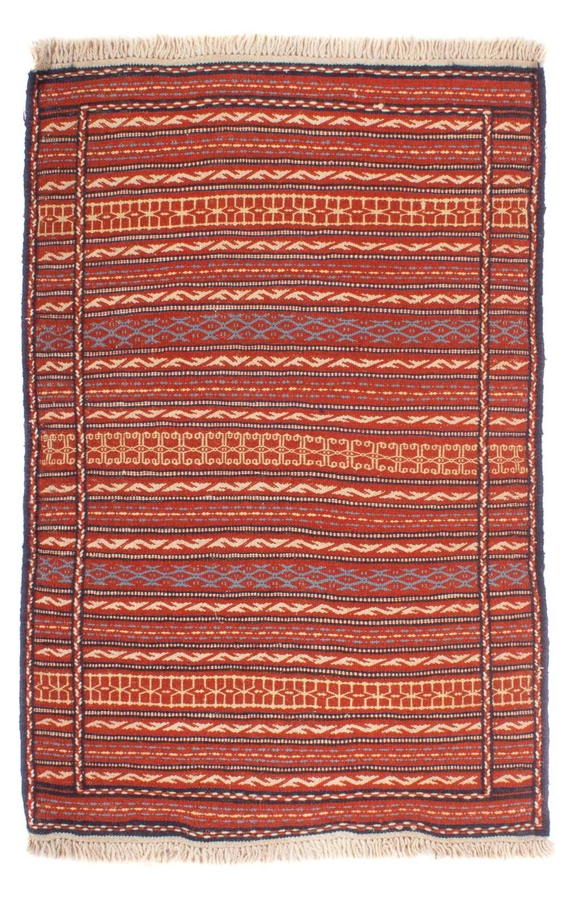 Kelim Senneh Teppich 80x120cm - mehrfarbig