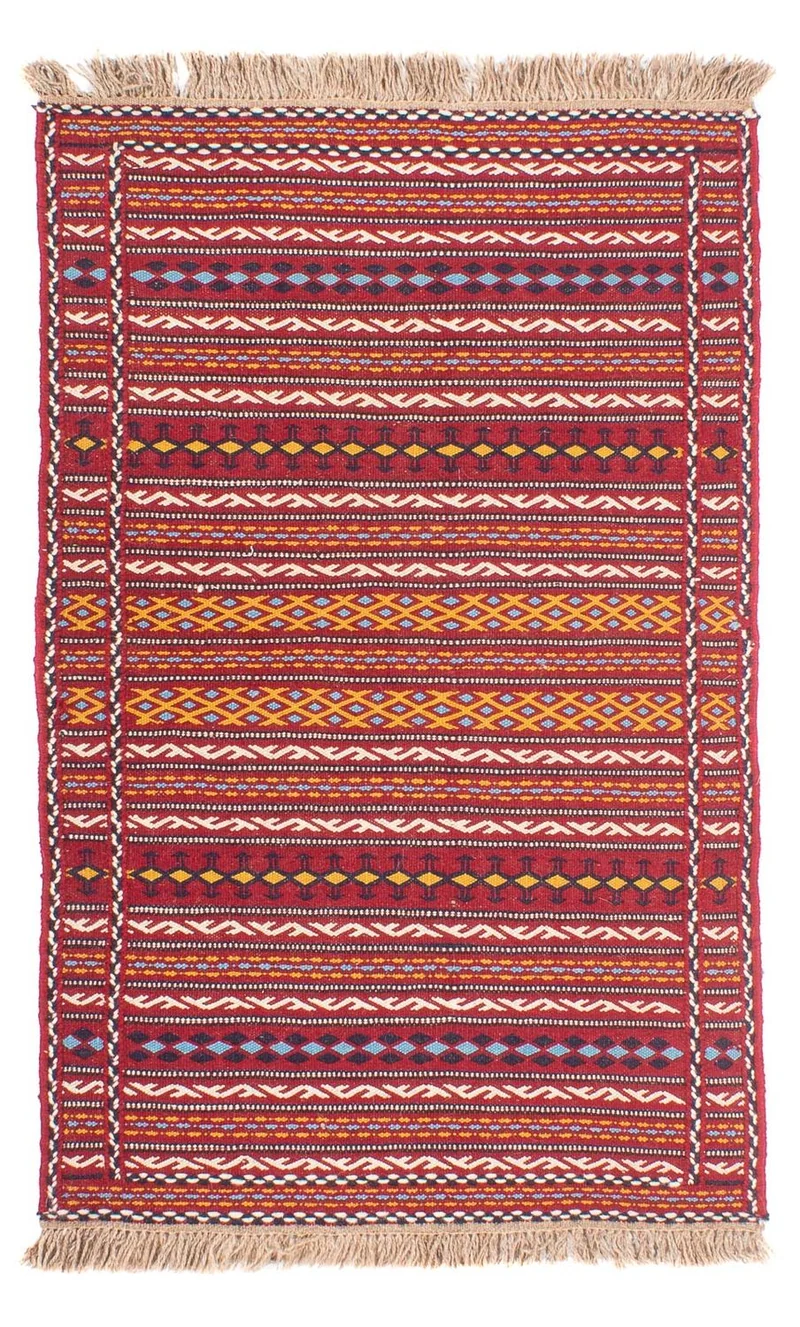 Kelim Senneh Teppich 80x120cm - mehrfarbig