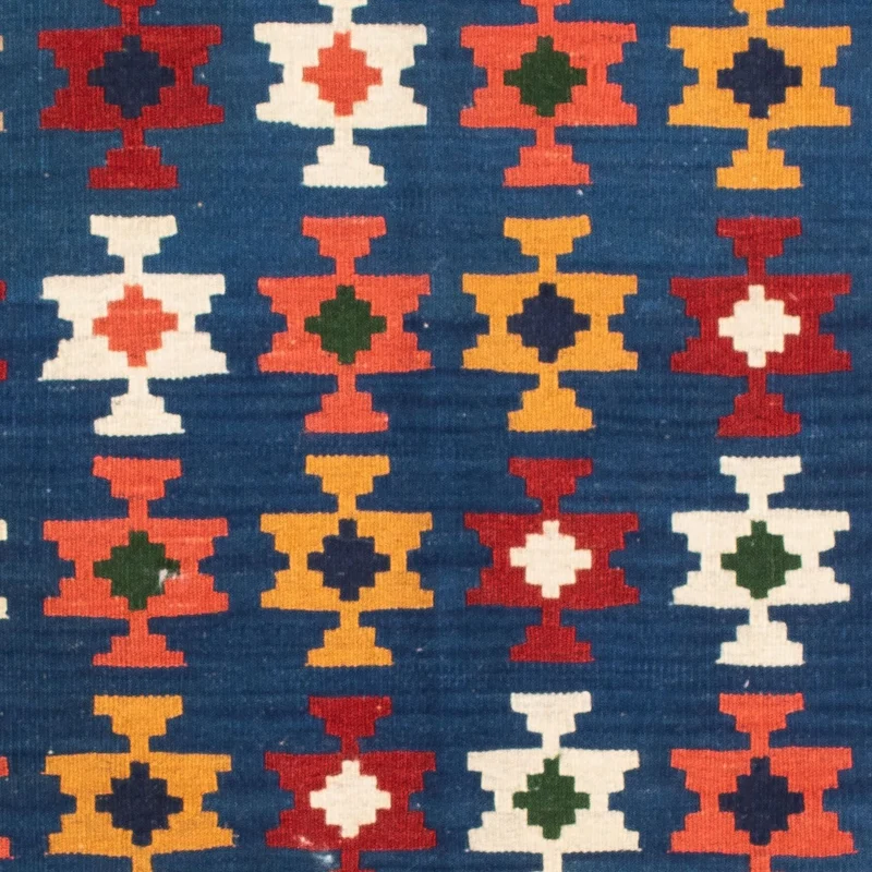 Kelim Fars Teppich 100x103cm - dunkelblau