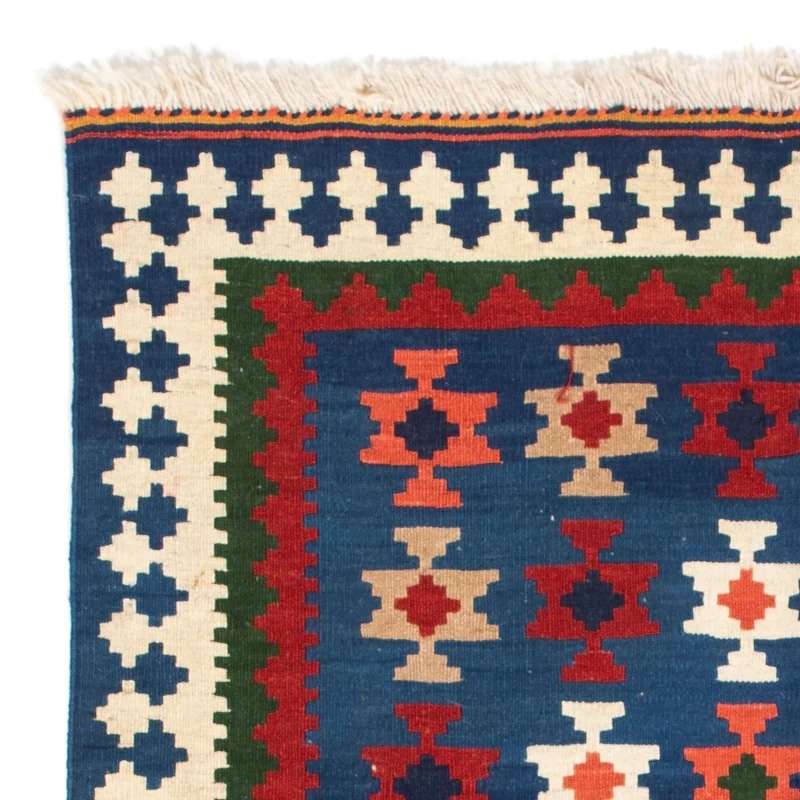 Kelim Fars Teppich 100x103cm - dunkelblau