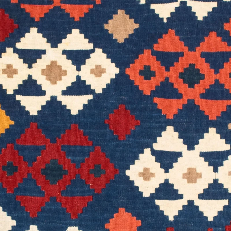 Kelim Fars Teppich 100x103cm - dunkelblau